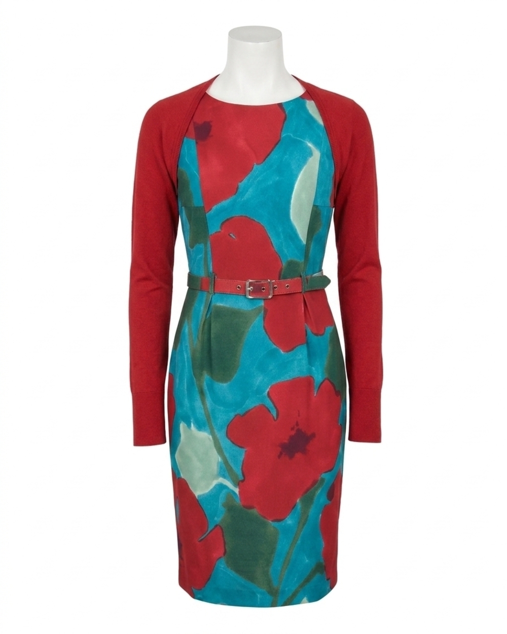 NEW FRANCES VALENTINE emmie long sleeve shrug in red